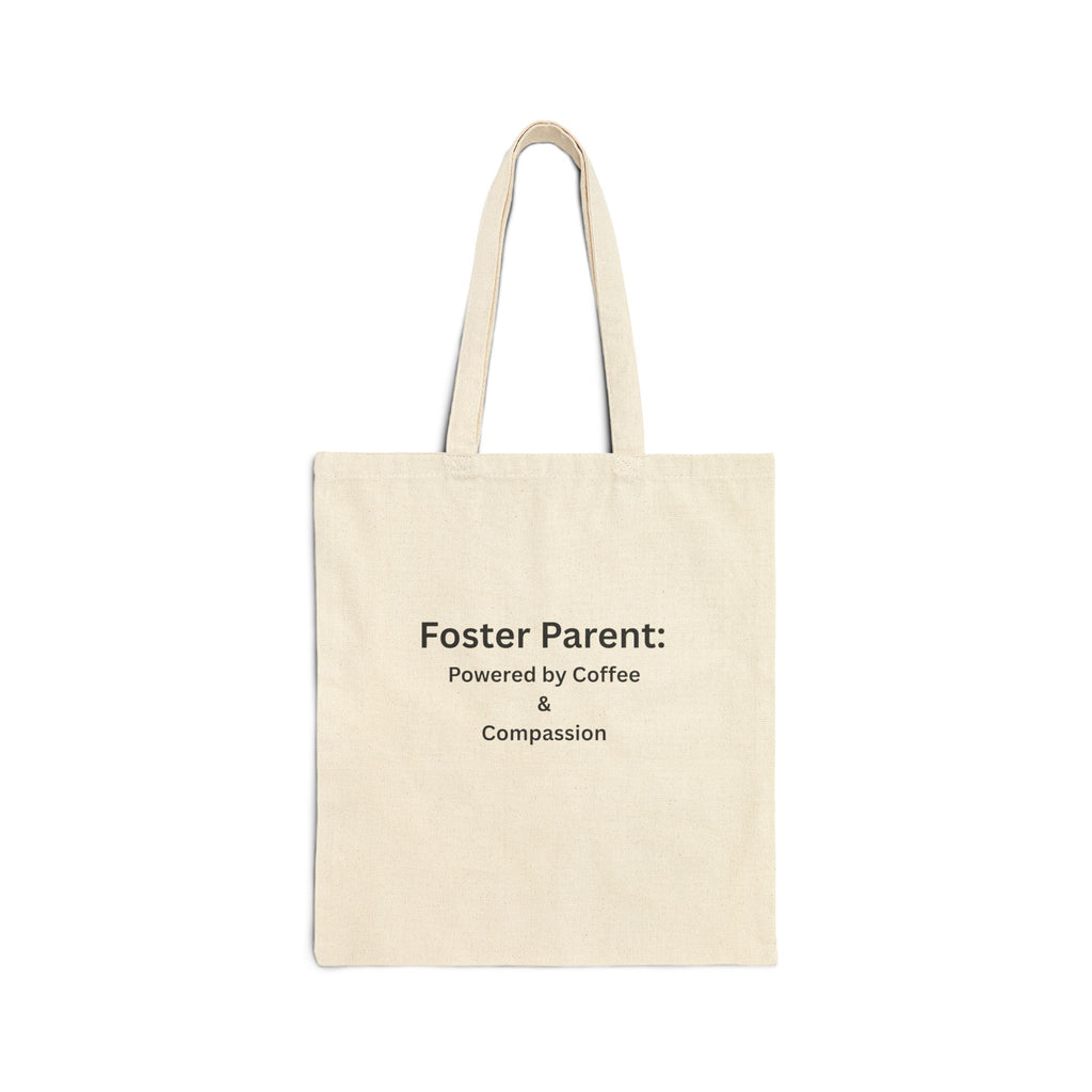 Foster Parent Powered Canvas Tote Bag – Foster Parent Gift, Foster Care Awareness Bag