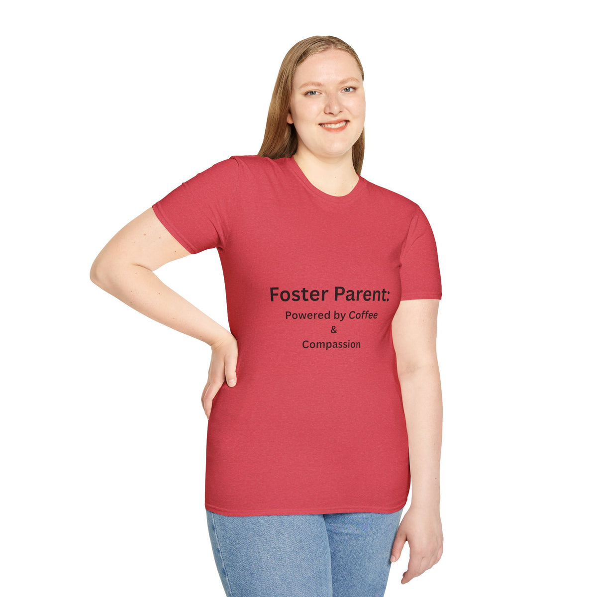 Foster Parent: Powered by Coffee Unisex Softstyle T-Shirt