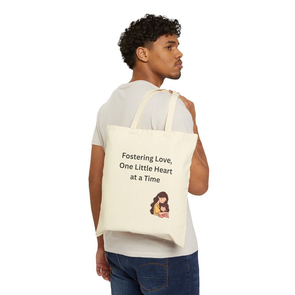 Fostering Love Canvas Tote Bag – Foster Parent Gift, Foster Care Awareness Bag