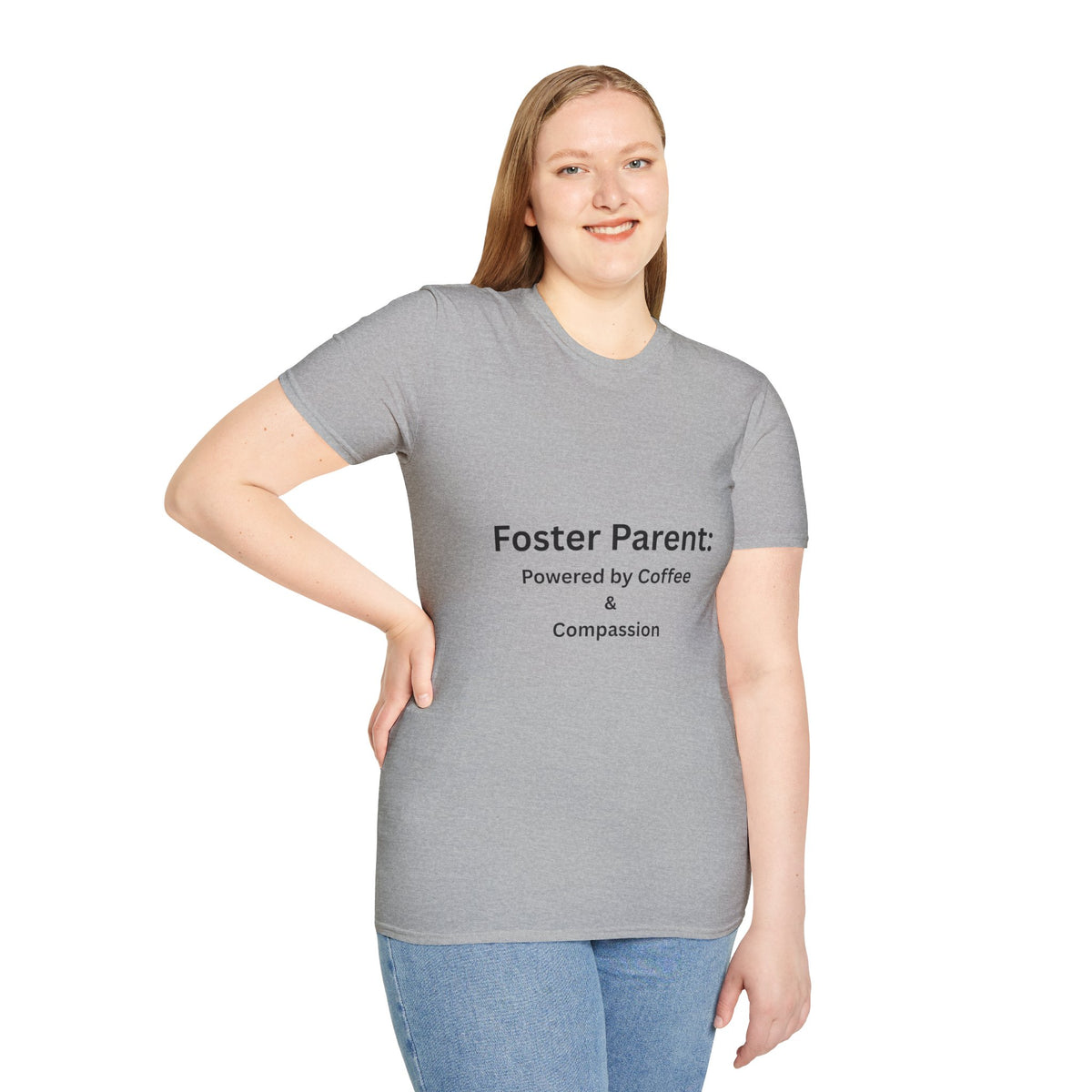 Foster Parent: Powered by Coffee Unisex Softstyle T-Shirt