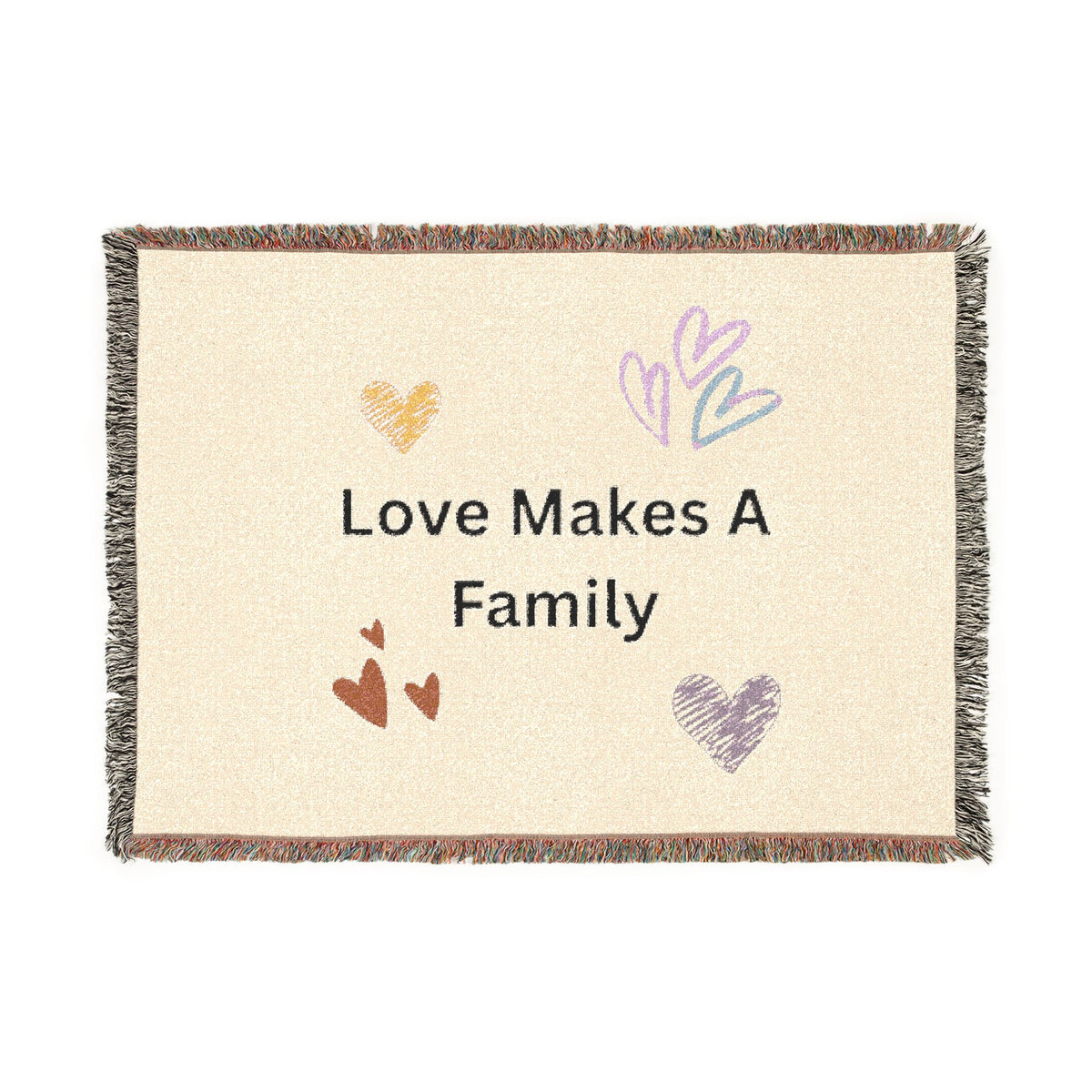 Love Makes A Family Woven Blanket