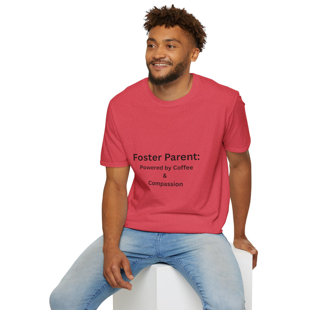 Foster Parent: Powered by Coffee Unisex Softstyle T-Shirt