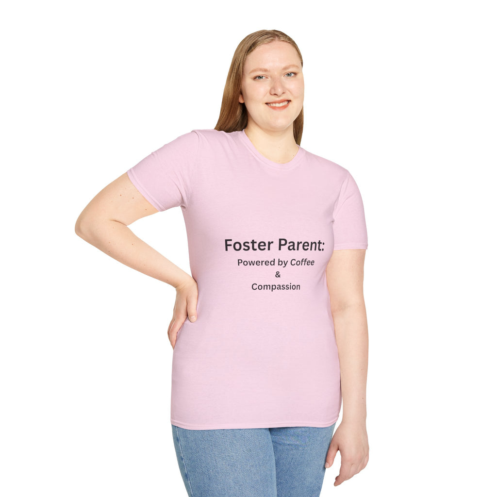 Foster Parent: Powered by Coffee Unisex Softstyle T-Shirt