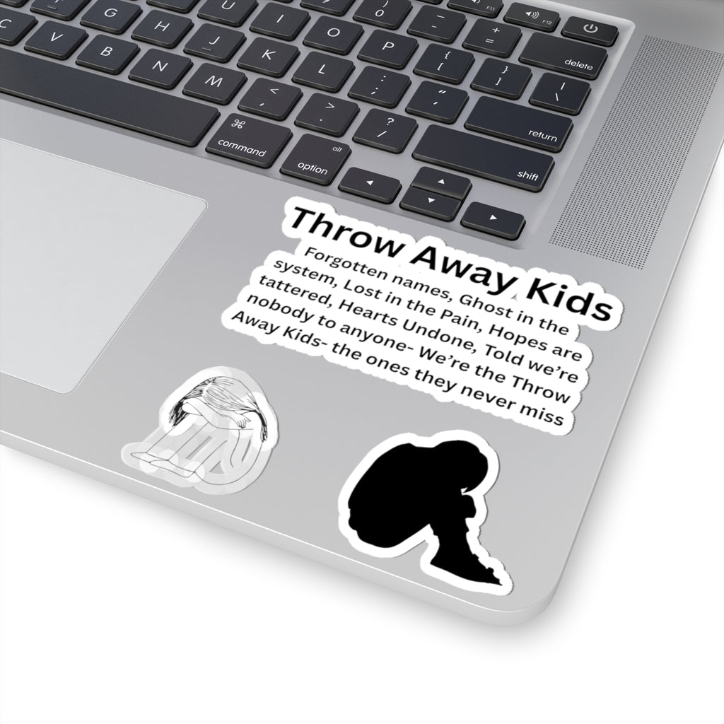 Throw away Kids Kiss-Cut Stickers