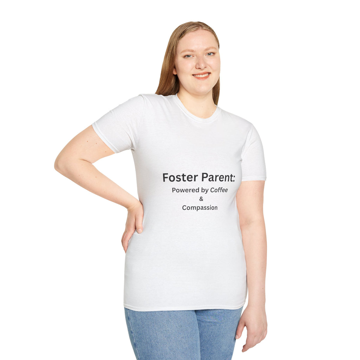 Foster Parent: Powered by Coffee Unisex Softstyle T-Shirt