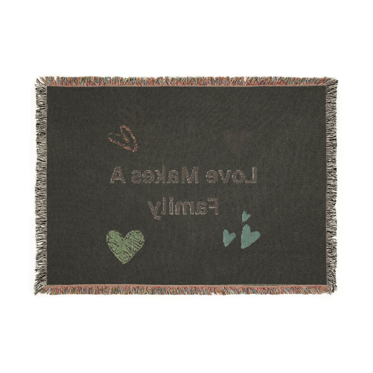 Love Makes A Family Woven Blanket
