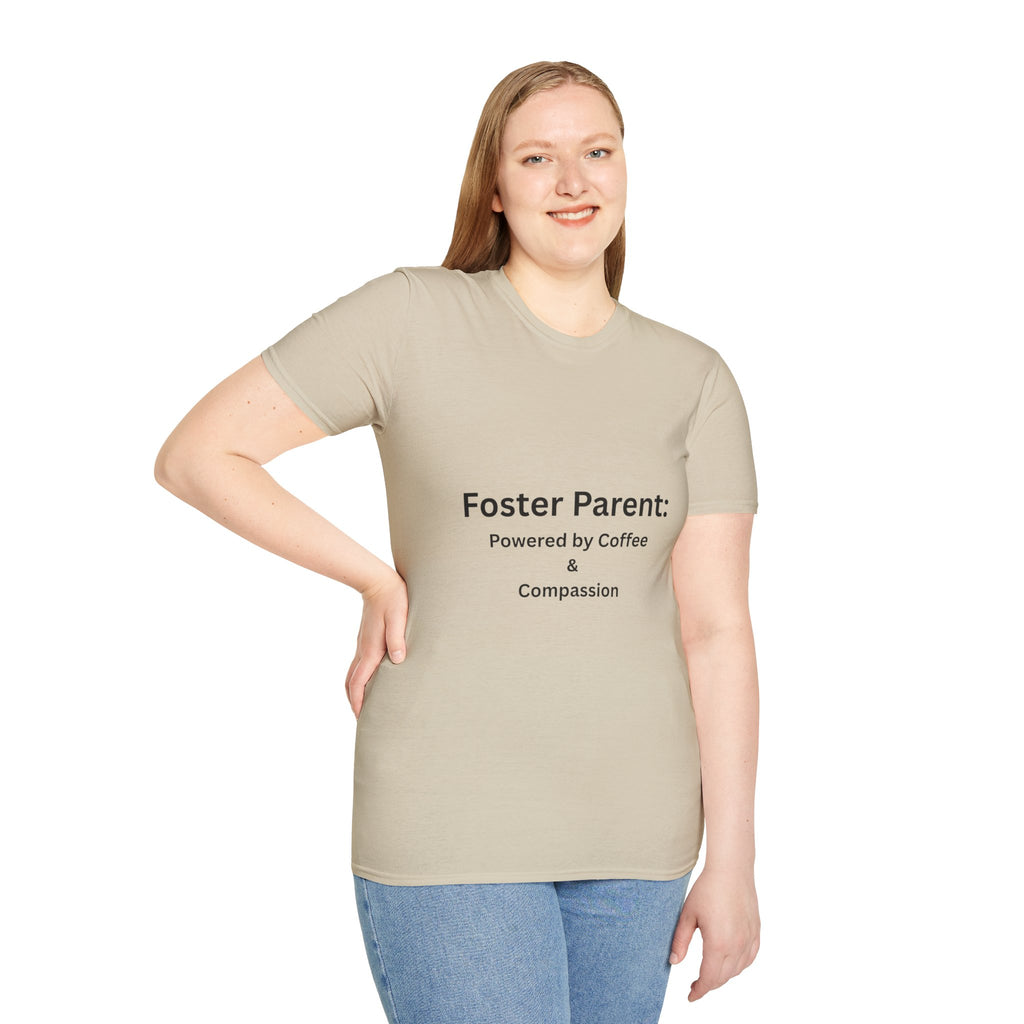 Foster Parent: Powered by Coffee Unisex Softstyle T-Shirt