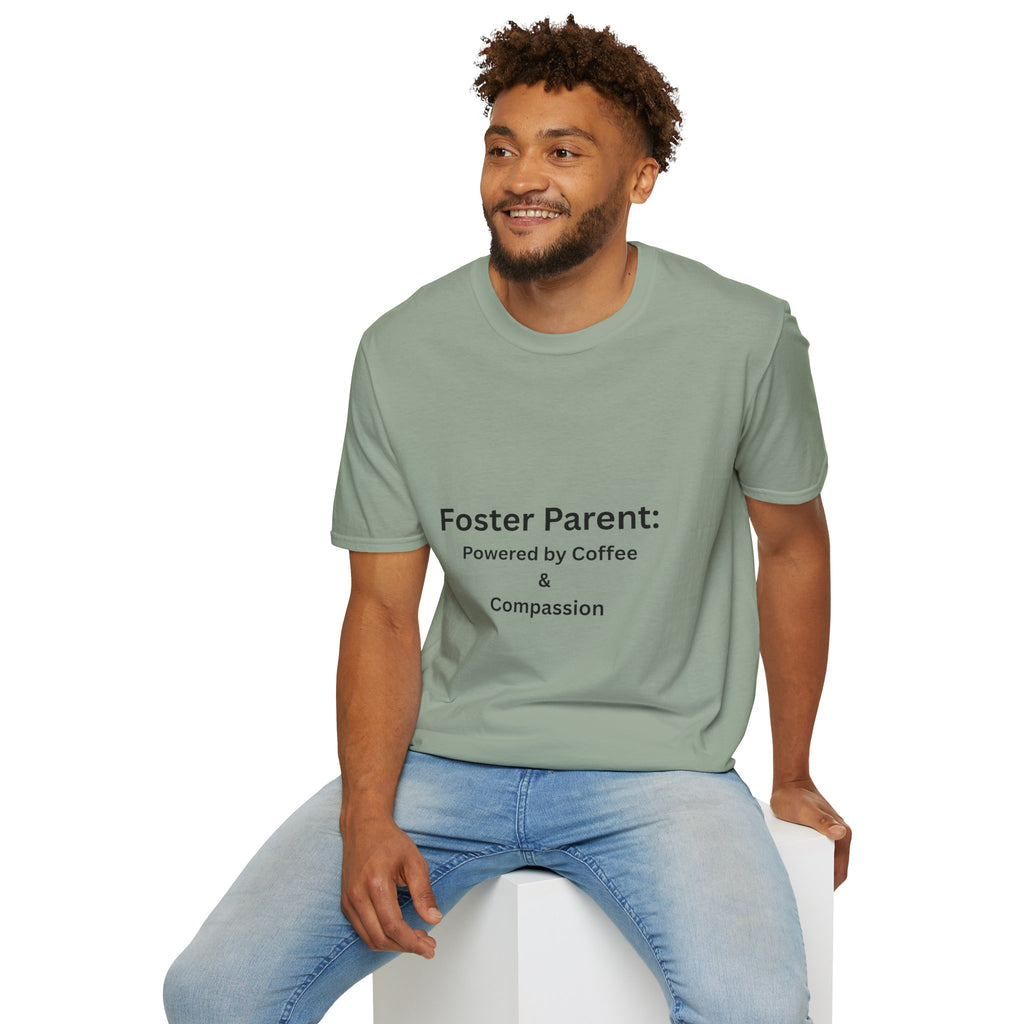 Foster Parent: Powered by Coffee Unisex Softstyle T-Shirt